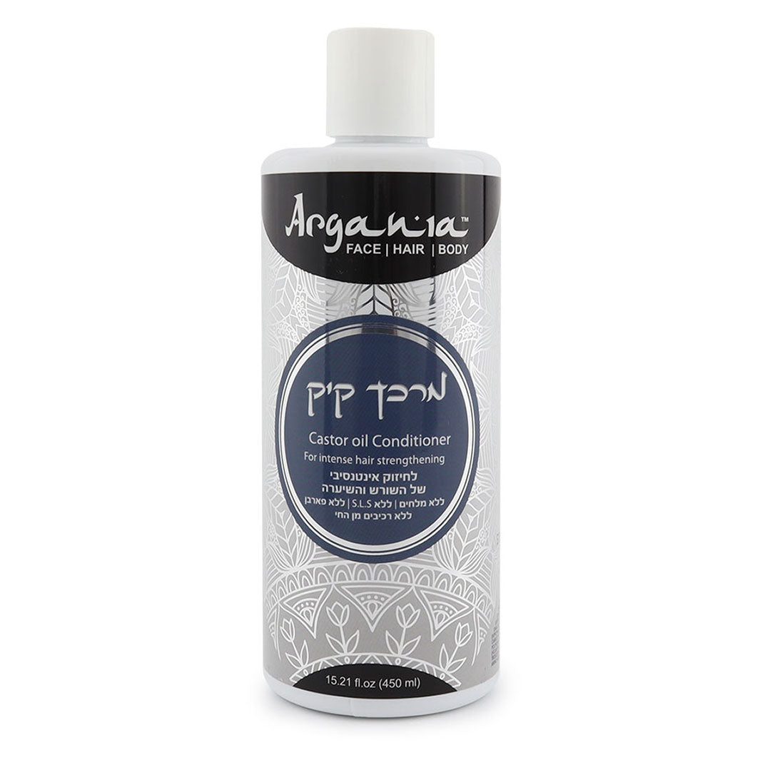 מרכך קיק ארגניה Argania ללא מלחים לחיזוק השערה והשורש ולסיוע במניעת נשירה 450 מ"ל Argania Castor Oil Conditioner