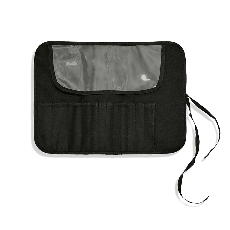 נרתיק הגנה מקצועי למברשות איפור של עדה לזורגן, במידות 38X29, השומר על סדר המברשות ומונע לכלוך ושחיקה של הסיבים