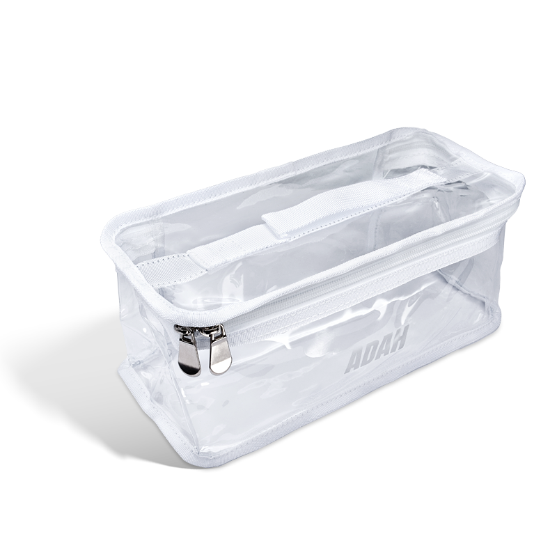 COMPACT CLEAR POUCH - נרתיק איפור שקוף וקומפקטי לארגון מושלם | עדה לזורגן