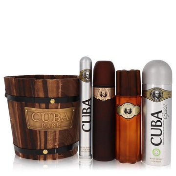 מארז מתנה יוקרתי לגבר קובה גולד Cuba Gold Gift Set הכולל בושם ומוצרי טיפוח בעיצוב סיגר זהב איקוני