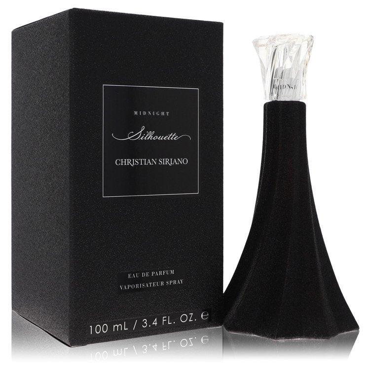 בושם יוקרתי ואצילי לאישה Christian Siriano Silhouette Midnight בבקבוק כהה ודרמטי וניחוח אמברי-פרחוני עמוק
