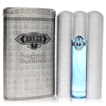בושם לגבר קובה פרסטיז' פלטינום Cuba Prestige Platinum Eau de Toilette בבקבוק סיגר כסוף ומלוטש