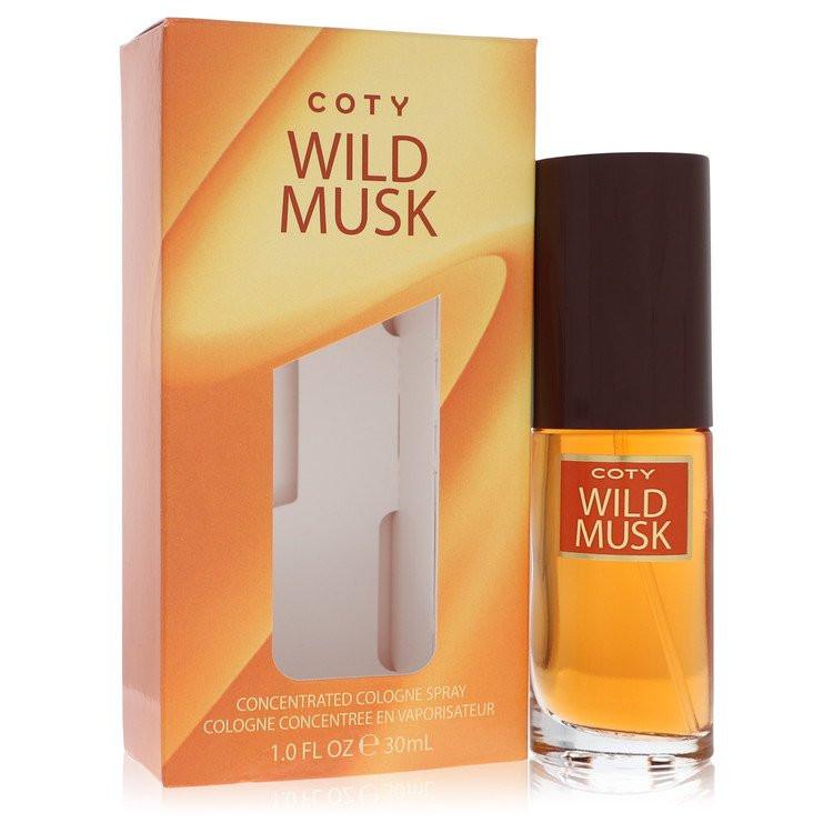בושם קלאסי ואצילי לאישה Coty Wild Musk Concentrate Cologne Spray בבקבוק המוכר עם ניחוח מושק פודרתי וחמים