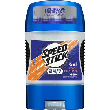 דאודורנט ג'ל לגבר ספיד סטיק 24/7 Cool Fusion Speed Stick Gel קול פיוז'ן הגנה ממושכת ורעננות 85 גרם