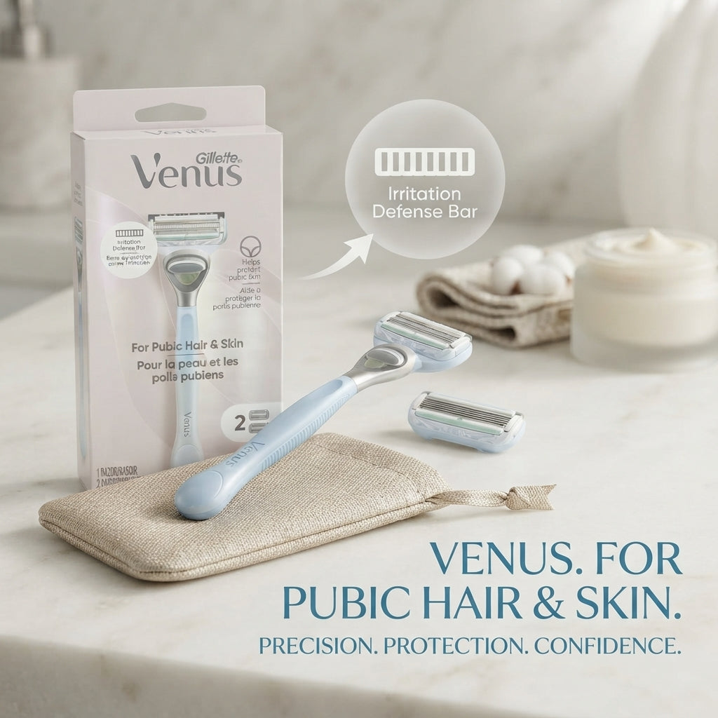 Gillette Venus | ג'ילט ונוס - סכין גילוח להגנה על אזור המפשעה והעור (ידית + סכין)