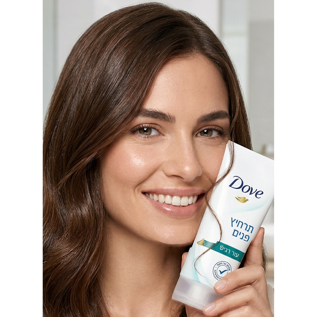 תרחיץ פנים דאב לעור רגיש אל-סבון 180 מ"ל Dove Facial Cleanser Sensitive Skin