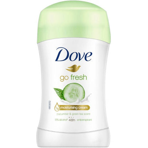 דאב דאודורנט סטיק Go Fresh בניחוח מלפפון ותה ירוק עם רבע קרם לחות להגנה של 48 שעות 50 גרם Dove Go Fresh Stick