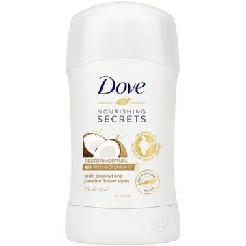 דאב דאודורנט סטיק Nourishing Secrets בניחוח קוקוס ופרחי יסמין עם 25% קרם לחות להגנה של 48 שעות 50 גרם Dove Stick