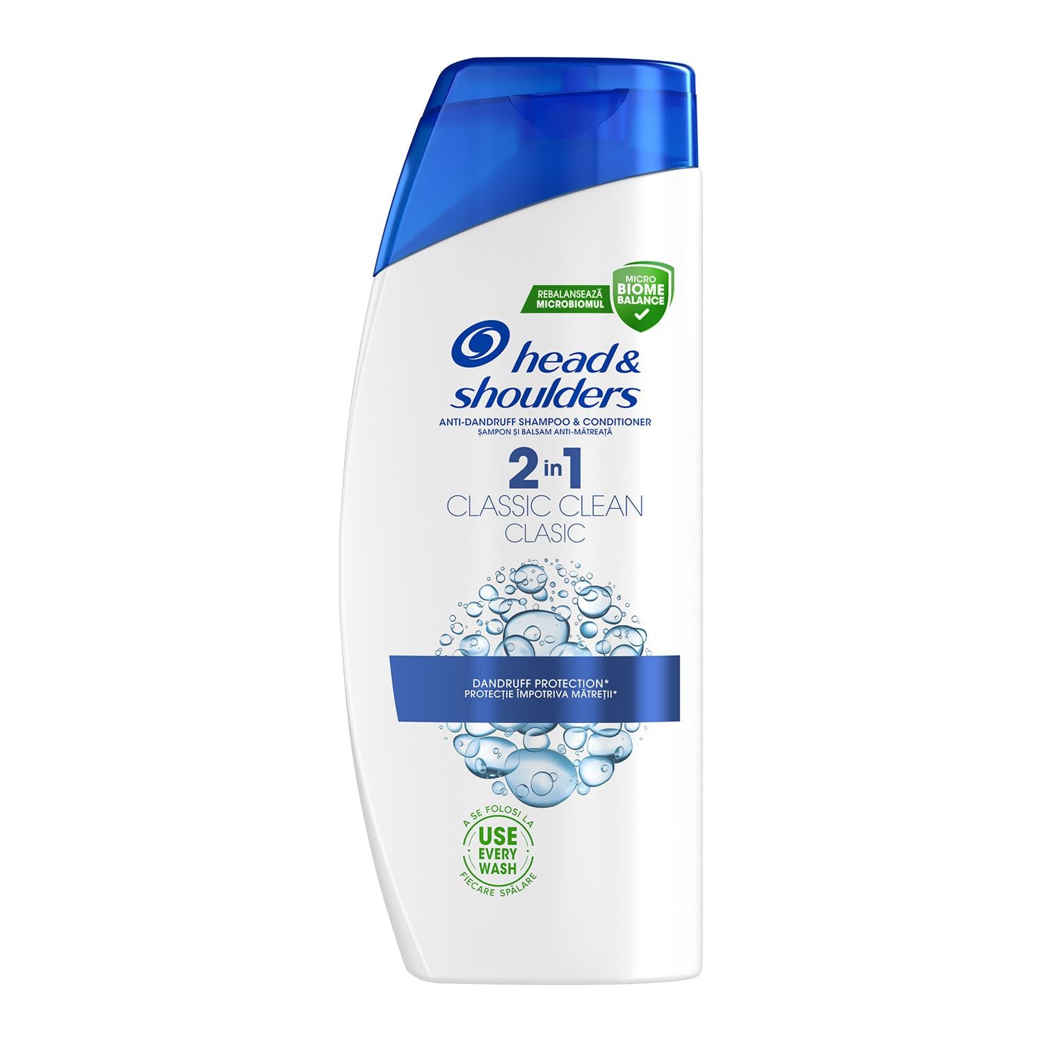 שמפו ומרכך 2 ב-1 הד אנד שולדרס Classic Clean למניעת קשקשים ושמירה על איזון מיקרוביום הקרקפת 625 מ"ל Head & Shoulders