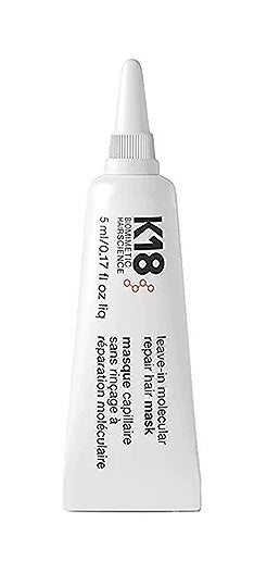 K18 Molecular Mask 5ml | קיי 18 מסכה מולקולרית ללא שטיפה לשיקום וחידוש שיער פגום, צבוע ומובהר בגודל סטארטר (5 מ"ל)