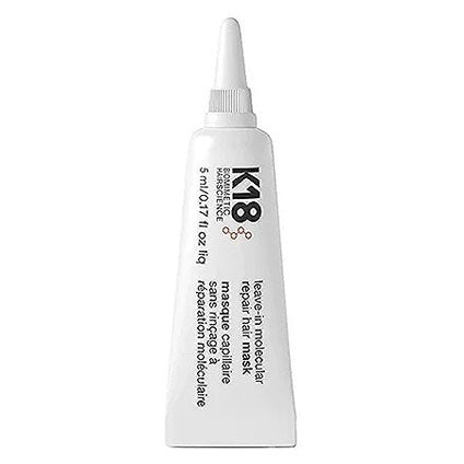 K18 Molecular Mask 5ml | קיי 18 מסכה מולקולרית ללא שטיפה לשיקום וחידוש שיער פגום, צבוע ומובהר בגודל סטארטר (5 מ"ל)