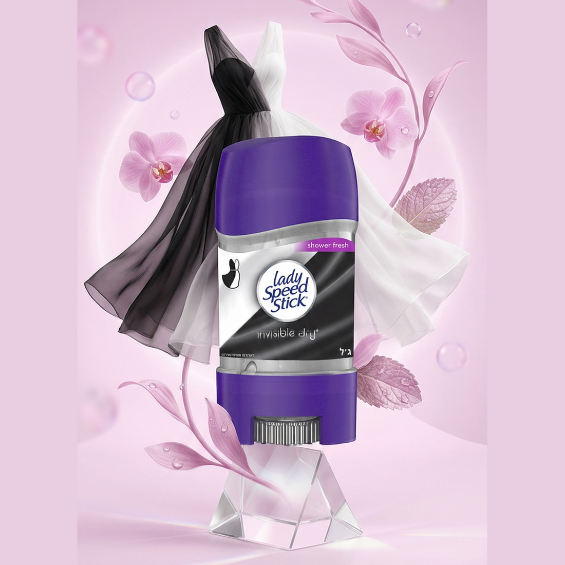 דאודורנט ג'ל ליידי ספיד סטיק Shower Fresh למניעת זיעה ורעננות לאורך כל היום 65 גרם