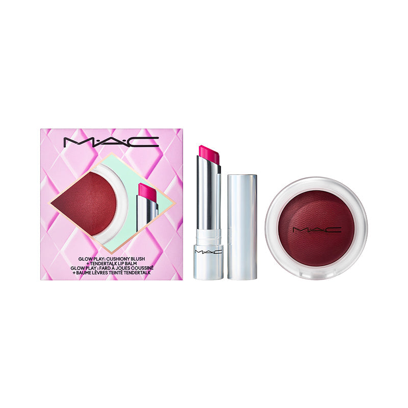 מארז M·A·C No Work All Glow Play Kit בגוון סגול שזיף למראה לחיים ושפתיים זוהר וטרנדי