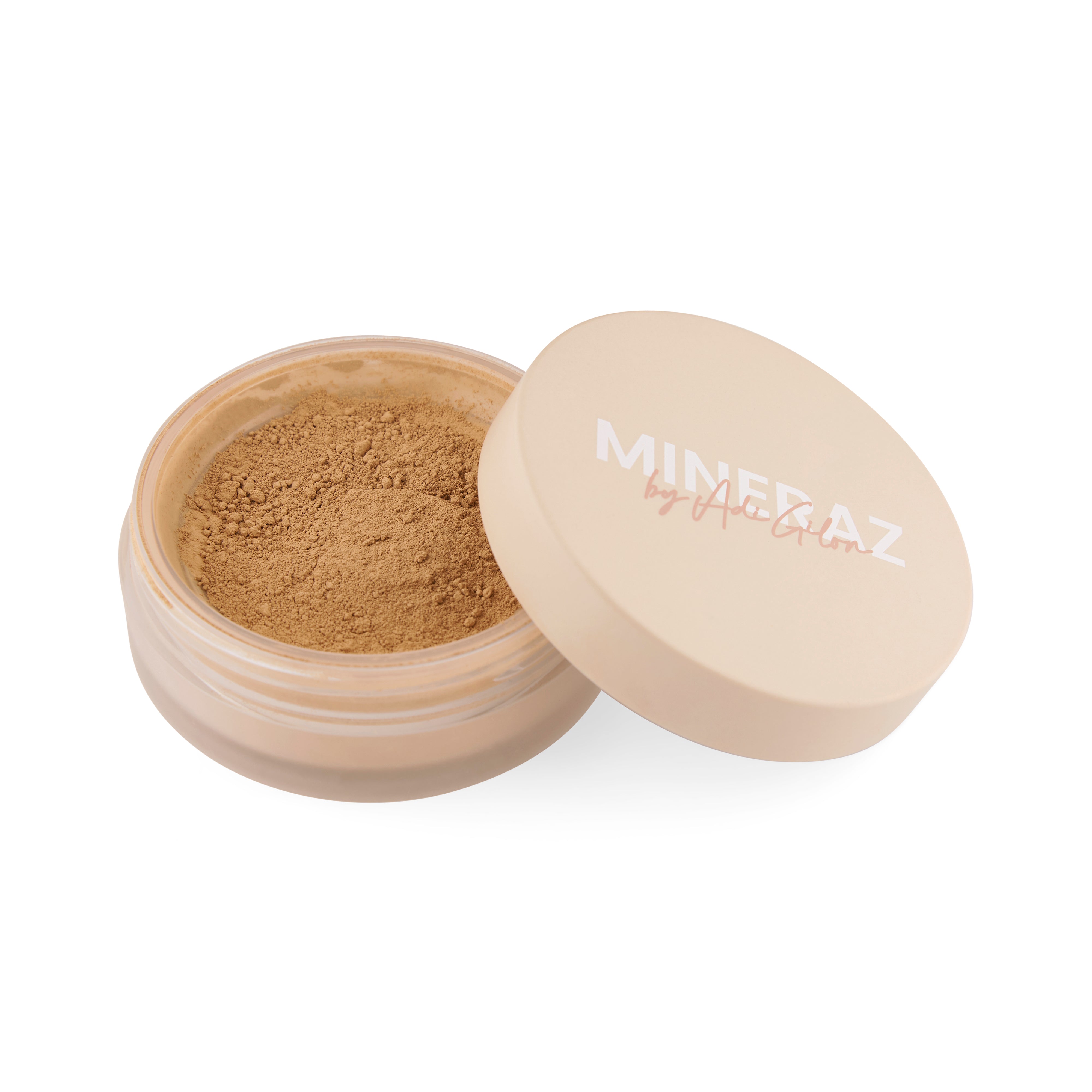 מייקאפ מינרלי בגוון בינוני צהבהב זהוב 4 ב-1 של מינרז MINERAZ כיסוי טבעי והגנה מהשמש 30 מ"ל