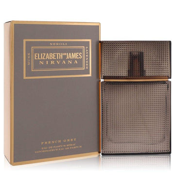 בושם Elizabeth and James Nirvana French Grey Eau de Parfum בבקבוק אפור טקסטורלי אצילי המקרין יוקרה מינימליסטית