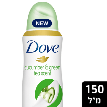 תרסיס דאודורנט דאב מלפפון ותה ירוק: הגנה 48 שעות, עור רך