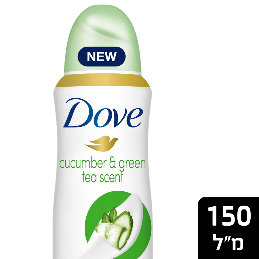 תרסיס דאודורנט דאב מלפפון ותה ירוק: הגנה 48 שעות, עור רך