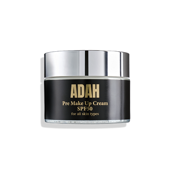 קרם פרימייקאפ מקצועי של עדה לזורגן (50 מ"ל) עם SPF 50 להגנה מקסימלית מהשמש, מועשר בחומצה היאלורונית וניאצינאמיד להכנת העור לאיפור עמיד וזוהר.