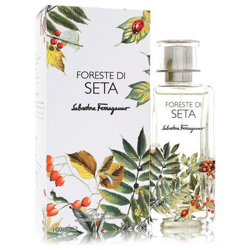 בושם סלוואטורה פרגאמו Foreste di Seta מסדרת Storie di Seta - או דה פארפם יוניסקס בבקבוק מאויר המקרין רעננות של יער ירוק, מרווה ארומטית ועידון משי.