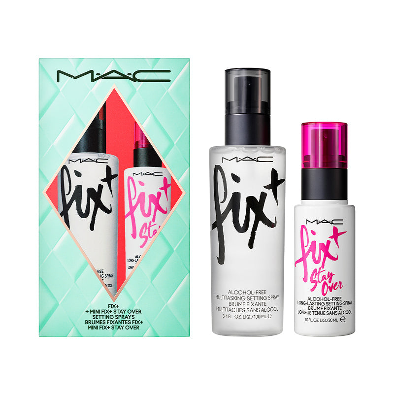 מארז צמד תרסיסי קיבוע ולחות M·A·C Stay Put Fix+ Duo בגודל מלא במהדורה מוגבלת