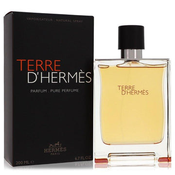 בושם הרמס טר דה הרמס פיור פארפיום לגבר Hermès Terre d'Hermès Pure Parfum בבקבוק יוקרתי אצילי בניחוח עצי אדמתי