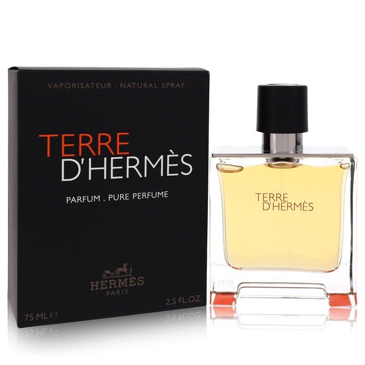 בושם הרמס טר דה הרמס פיור פארפיום לגבר Hermès Terre d'Hermès Pure Parfum בבקבוק יוקרתי אצילי בניחוח עצי אדמתי