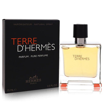 בושם הרמס טר דה הרמס פיור פארפיום לגבר Hermès Terre d'Hermès Pure Parfum בבקבוק יוקרתי אצילי בניחוח עצי אדמתי