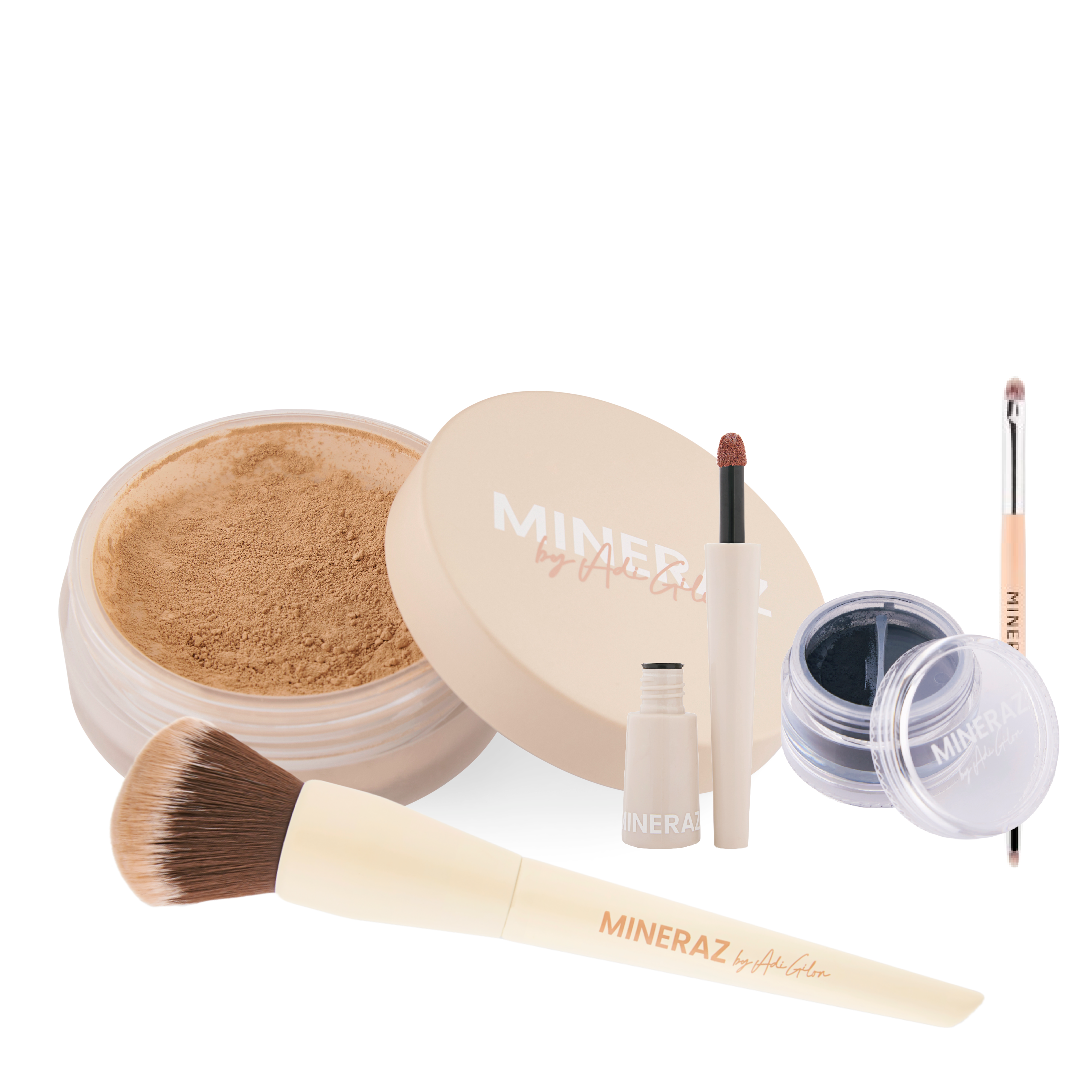 ערכת איפור כשרה לשבת Makeup 4 Shabbat של מינרז MINERAZ הכוללת מייקאפ אייליינר ואודם שבת בתיק איפור