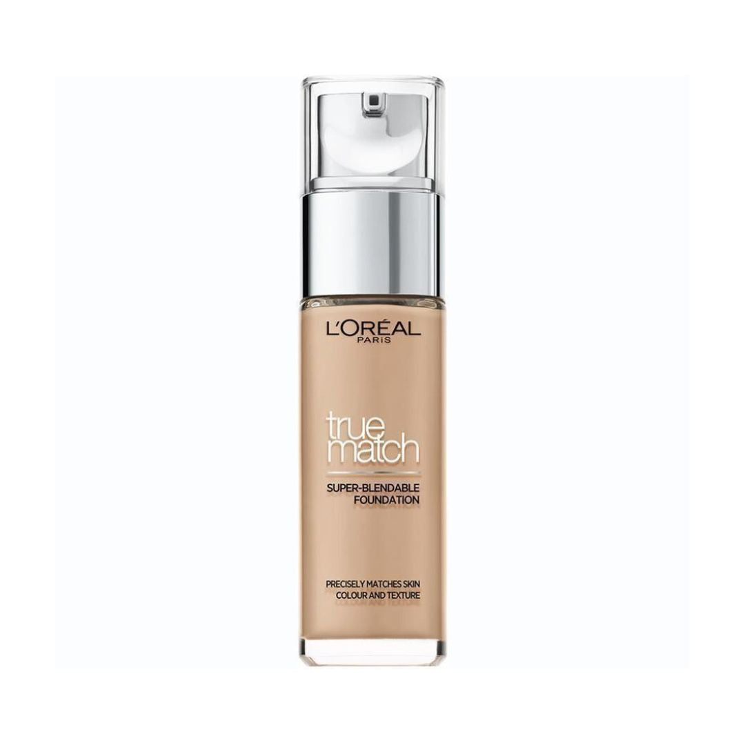 L'Oreal Paris True Match Foundation – מייקאפ למראה טבעי והתאמה מושלמת לגוון העור | 30 מ"ל