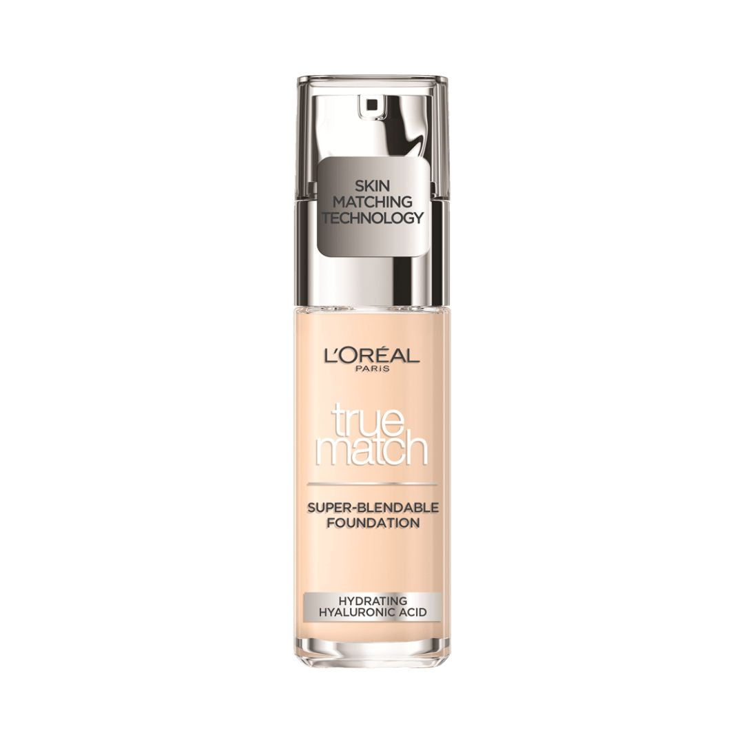 L'Oreal Paris True Match Foundation – מייקאפ למראה טבעי והתאמה מושלמת לגוון העור | 30 מ"ל