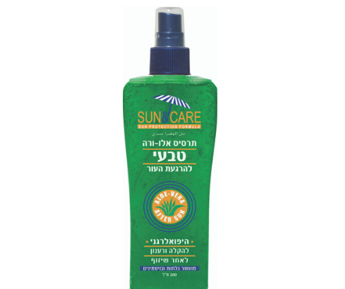 תרסיס אלוורה להרגעת העור 200 מ"ל - SUN&CARE | קוסמטיקס.
