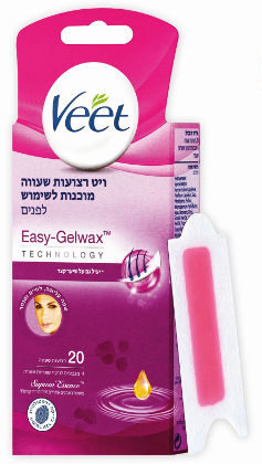 רצועות שעווה להסרת שיער VEET 20 יח' עם שמן שקדים