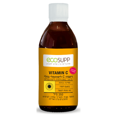 ויטמין C 500 מ"ג כשר פרווה 250 מ"ל אקוסאפ