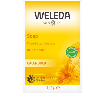 סבון קלנדולה אורגני WELEDA לניקוי עור רגיש 100 גרם