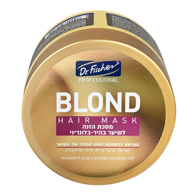 מסכת הזנה Professional Blond של ד"ר פישר לשיער בלונדיני, מועשרת בקמומיל, סרמידים ופיגמנטים לטיפול אינטנסיבי