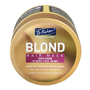 מסכת הזנה Professional Blond של ד"ר פישר לשיער בלונדיני, מועשרת בקמומיל, סרמידים ופיגמנטים לטיפול אינטנסיבי