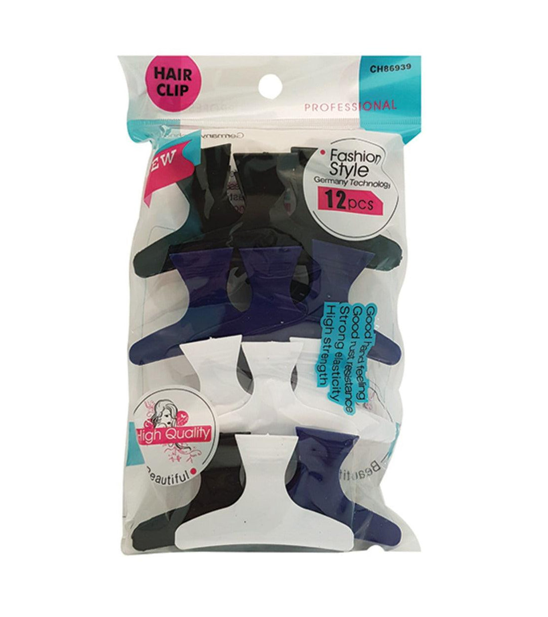 קליפסים לשיער מקצועיים 12 יחידות - גמישים, עמידים ואופנתיים | פאשן סטייל | Fashion Style.
