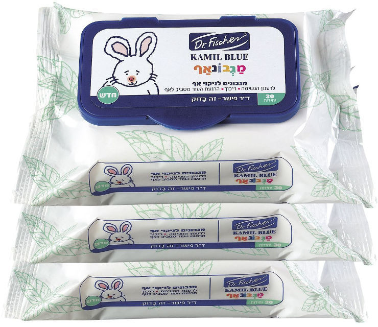 ד"ר פישר מגבונים לחים לתינוקות וילדים, 60 יח'