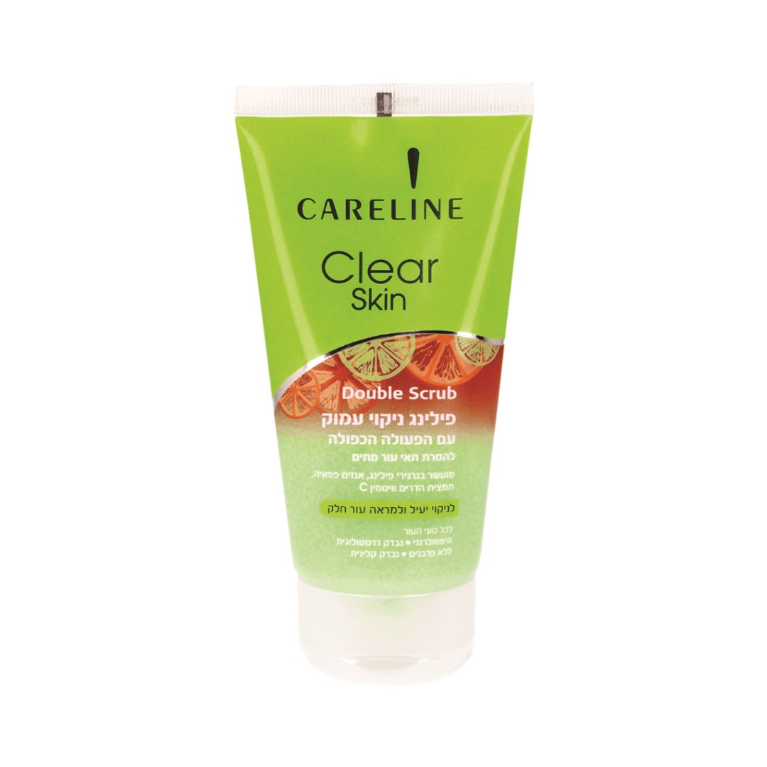 פילינג פנים גרגירי Careline Clear Skin Double Scrub לניקוי יסודי והחלקת מרקם העור