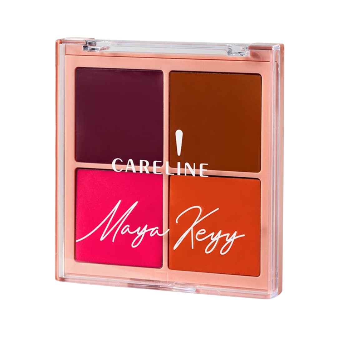 פלטת סמקים בקרם Careline Face Glow מסדרת מאיה קיי עם ארבעה גוונים למראה זוהר ורענן