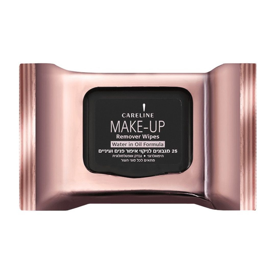 מגבוני הסרת איפור דו-פאזיים Careline Make-Up Remover Dual Phase לניקוי יסודי של איפור עמיד במים
