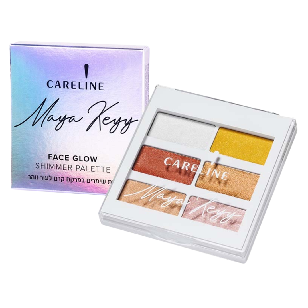 Careline | Face & Glow Shimmer - פלטת שימרים רטובה ב-6 גוונים זוהרים