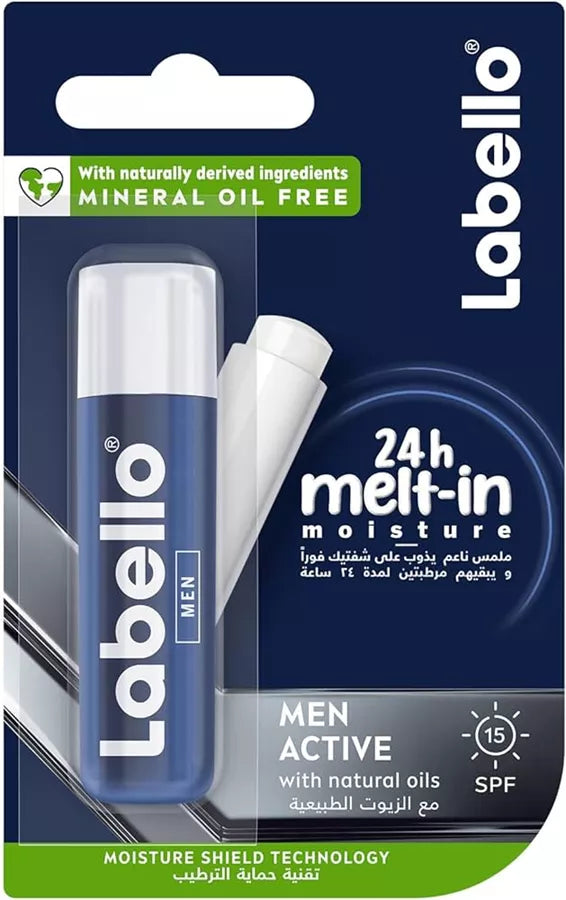 שפתון לחות לגבר Labello Men Active עם SPF 15