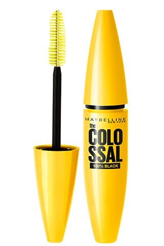 מייבלין מסקרה קולוסל 100% שחורה עם נוסחת קולגן