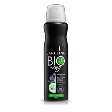 דאודורנט ספריי קרליין נושם BIO אסאי בניחוח מלפפון רענן Fresh Cucumber להגנה עד 48 שעות 150 מ"ל