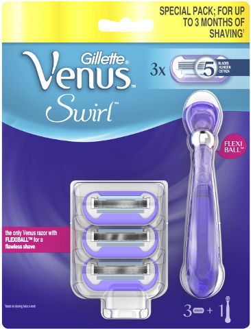 סכין גילוח לנשים Gillette Venus Swirl עם 5 להבים