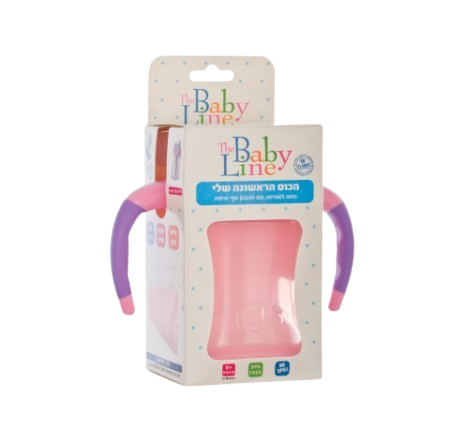 כוס שתייה אנטי קוליק עם ידיות - בייבי ליין