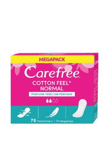 מגן תחתון Carefree 76 יחידות עם טכנולוגיית Cotton Feel