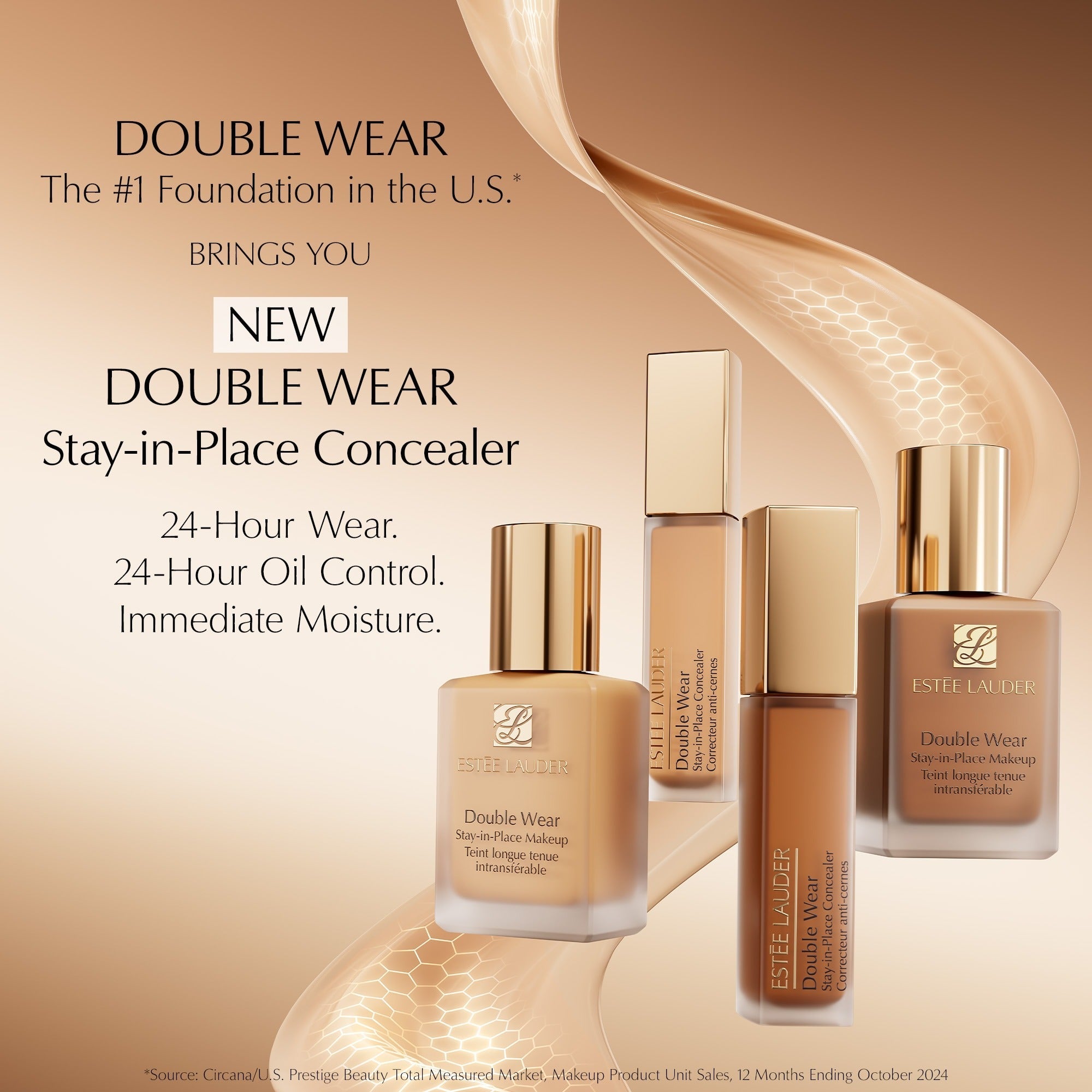 Estée Lauder Double Wear 24H Concealer - קונסילר עמיד ל-24 שעות עם אפליקטור לעיצוב ופיסול
