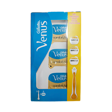 ג'ילט ונוס | ערכת גילוח לנשים עם 1 ידית ו-3 להבים